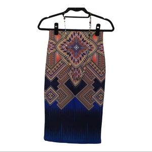 NWOT Doritos Multicolored Pattern Bodycon Skirt Size Medium